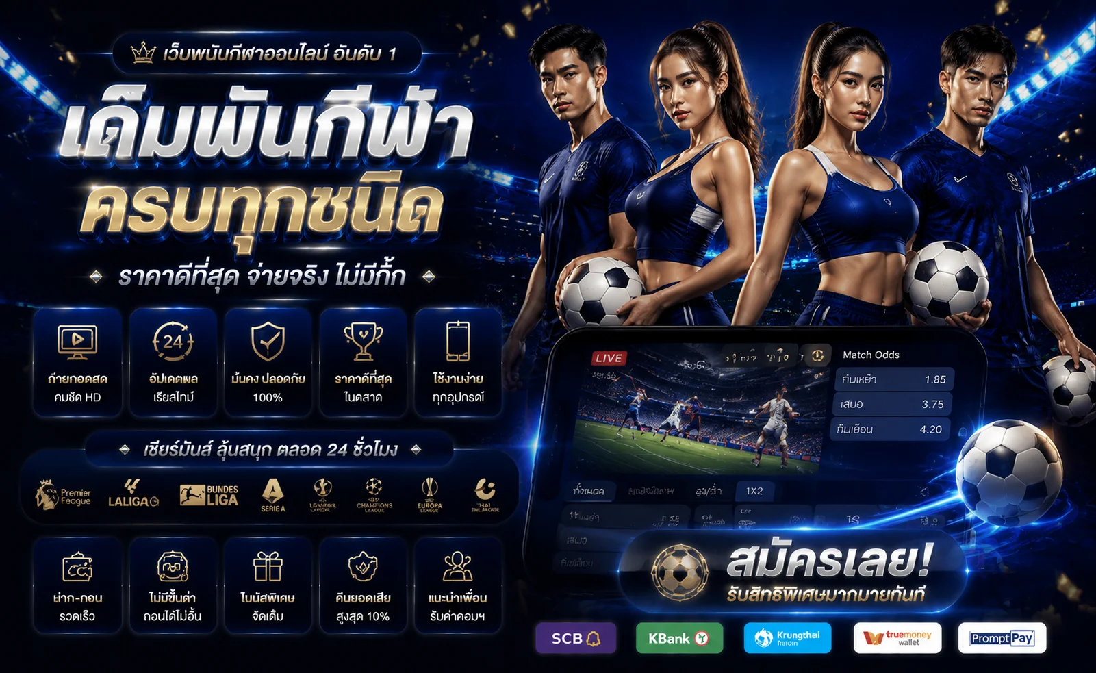 แบนเนอร์แทงบอลออนไลน์ UBET444 ราคาน้ำดีครบทุกลีก